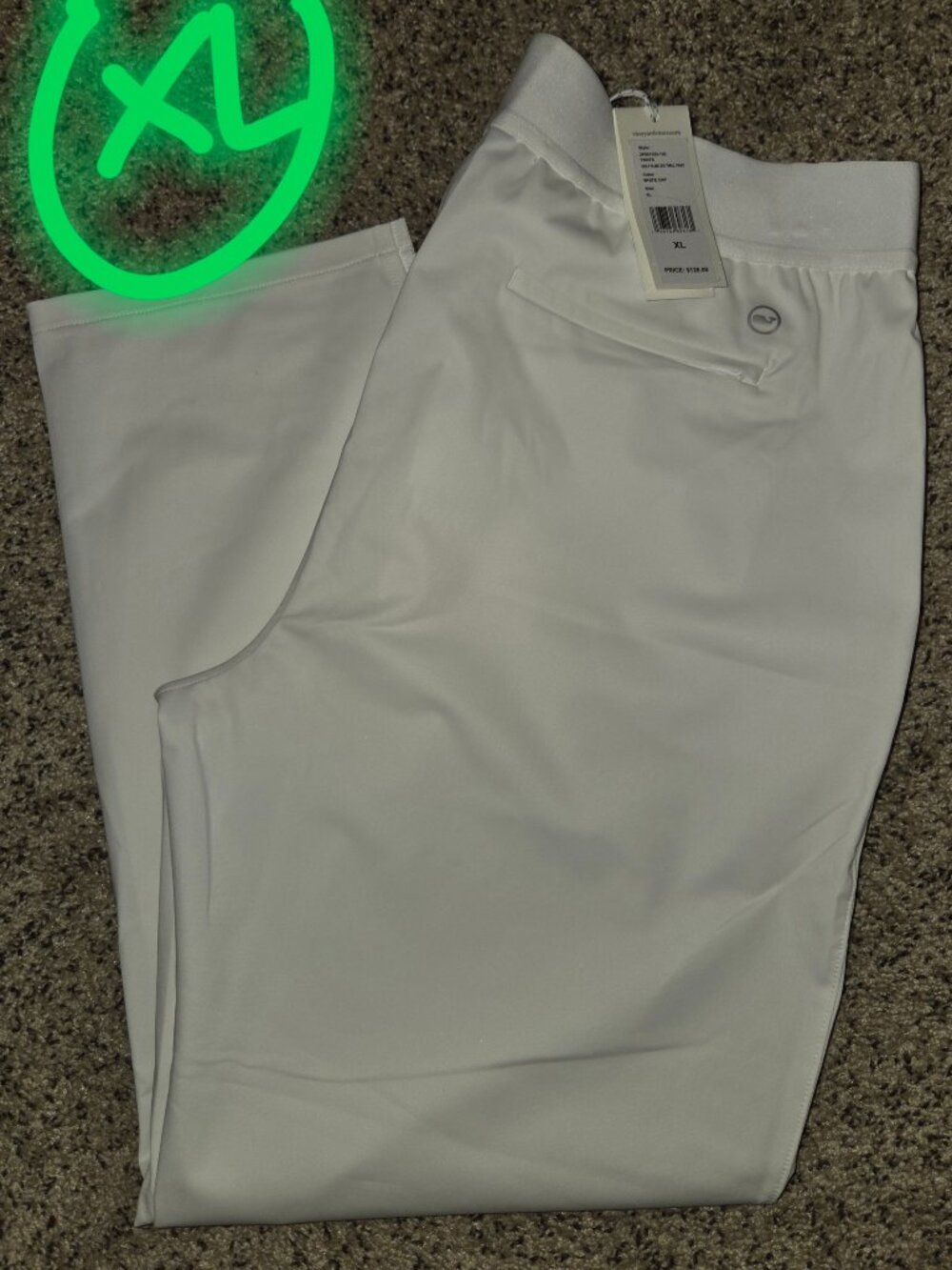 VINEYARD VINES white performance golf pants WOMEN's size XL X-Large NE NWT